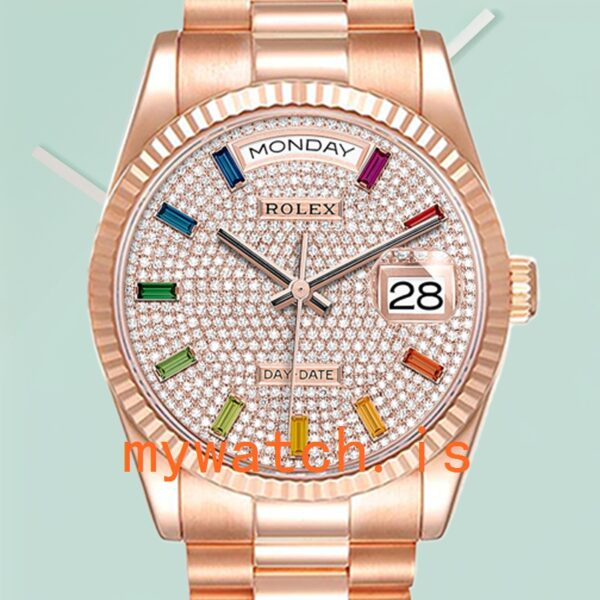 Rolex Day-Date Mens 36mm m128235-0039 Automatic Rose Gold-tone: Authentic vs. Replica