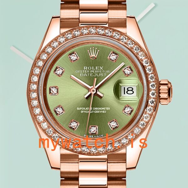 Rolex Datejust 28mm Ladies m279135rbr-0014 Rose Gold-tone Green Dial: A Timeless Masterpiece