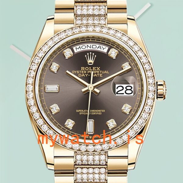 Rolex Day-Date Men’s 36mm M128348RBR-0047 Gold-Tone Automatic: Authentic vs. Replica